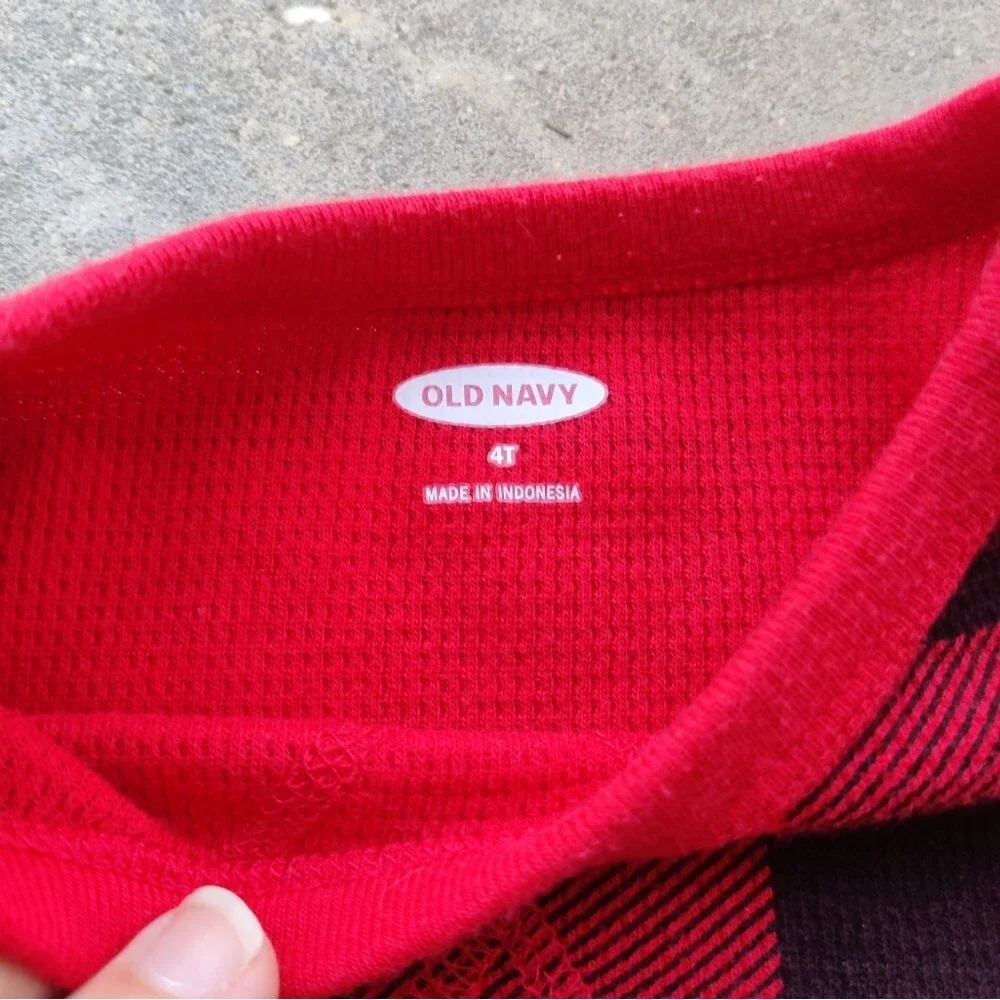 Old Navy Red and Black Plaid Shirt